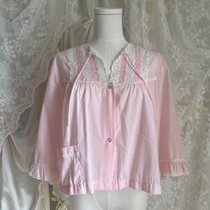 Vintage Komar Pink Short House Coat or Peignoir